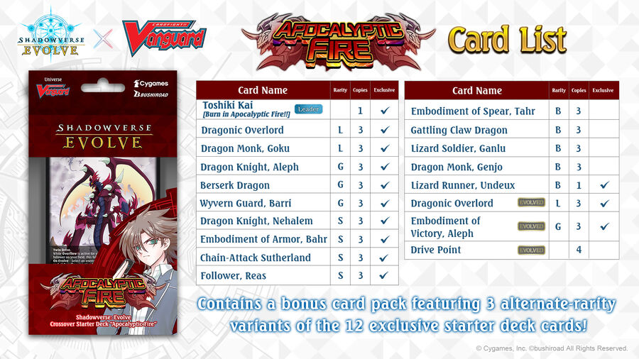 [Shadowverse: Evolve] CSD03b Apocalyptic Fire Crossover Starter Deck
