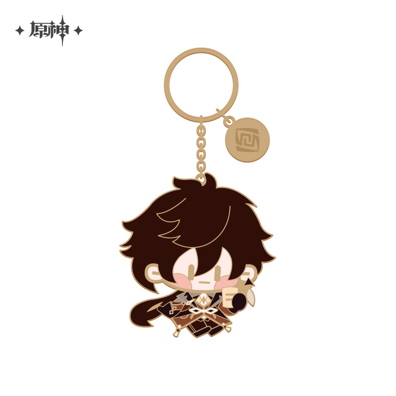 Chibi Character Series Metal Keychain - Zhongli