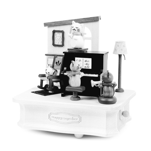 [1062403] Cat Play Piano [DEMO] - Swaying Music Box