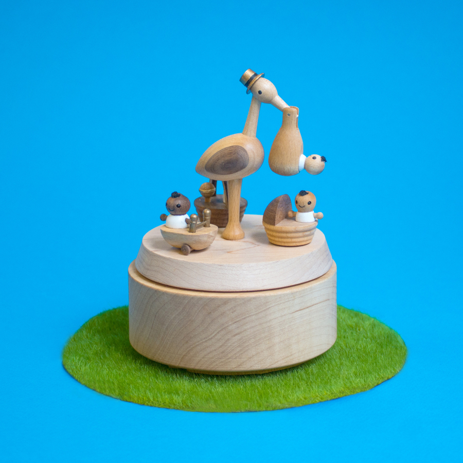 Baby Stork Delivery - Multi Rotate Music Box
