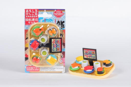 [4991685140074] Kaiten Sushi Erasers (10 blisters/box)