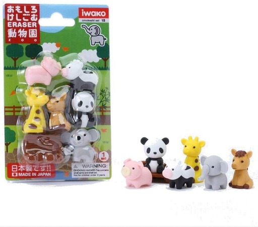 [4991685201010] Zoo Erasers (10 blisters/box)