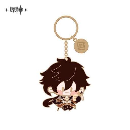 [6974096530380] Chibi Character Series Metal Keychain - Zhongli