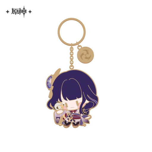 [6974696617825] Chibi Character Series Metal Keychain - Raiden Shogun